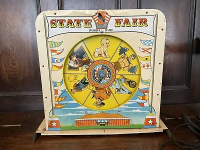 Vintage 1950's State Fair Strength Tester Pinball Machine Top -Superior Toy Co. • $65