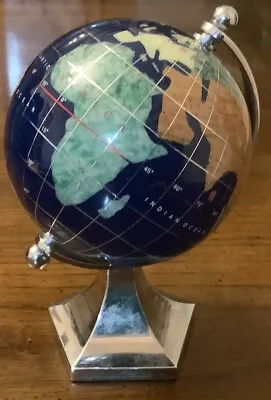 Miniature Desktop Gemstone Inlay World Globe With Stand.Preowned/Tag • $24.99