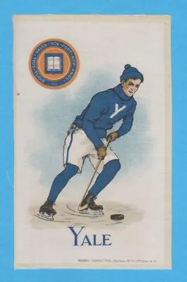 C1910s S22 Murad Cigarettes Tobacco Silk YALE UNIVERSITY HOCKEY PLAYER • $89.50