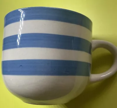 Blue & White Cornishware Style Striped Mug/Trade Winds/ Hand Painted. • £9