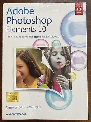 Adobe Photoshop Elements 10 (DVD 2011 3-Disc) Retail Version Windows Mac W/ Key • $15.49