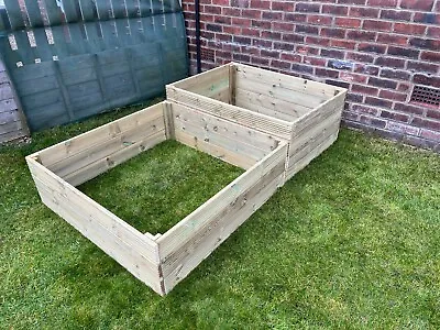 Wooden Raised Bed Vegetable Garden Planter Tanalised Decking 3ft 4ft  • £51.14