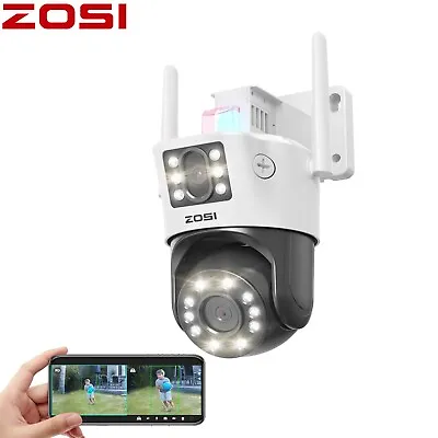 ZOSI 8X Zoom 4K 8MP Dual-Lens Security IP Camera  WiFi PTZ Color Night Vision • $64.59