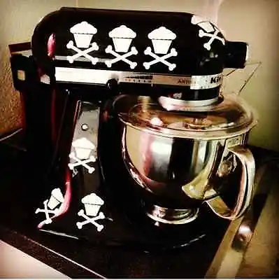 8 Cupcake Skull Crossbones Kitchen Aid Mixer Decal Stickers • $9