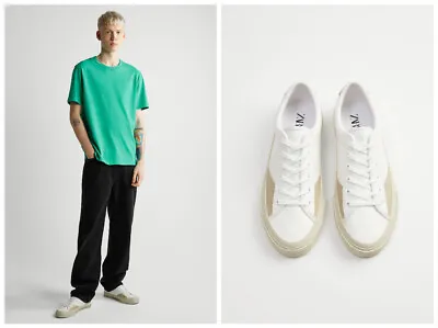 $39.99 • Buy Men's  Zara White Double Stripe Sneakers Trainers New 40 Us 7 2211/720