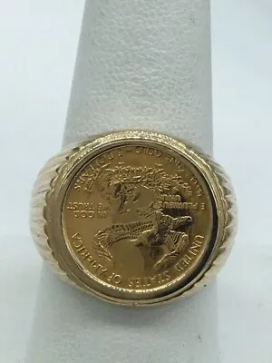 Without Stone Men's American Coin Ring Beauty Charm Ring 14K Yellow Gold Finish • $127.99