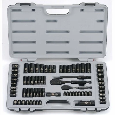 $96.91 • Buy Stanley 92-824 69 Pc Socket Set Black Chrome Laser Etched 1/4 , 3/8  Drives Sae