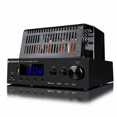 Optical TH-102 Fiber Coaxial Bluetooth HiFi Valve Tube Amplifier 6N12+6F1 100W*2 • £367.08