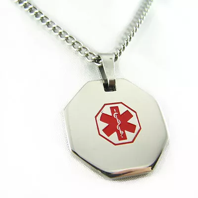 MyIDDr - Womens EPILEPSY Steel Medical Alert ID Necklace PRE-ENGRAVED • $24.99