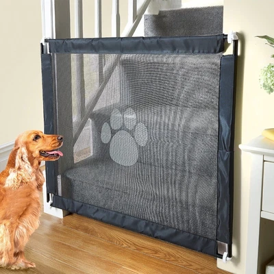£13 • Buy MAGIC DOG GATE Indoor Dog Safety Screen Fence 100 X 80cm Black BOXED - S75