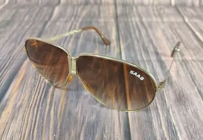 Rare Vintage Women's Elie Saab Brown Folding Sunglasses Pilot Style • $56.21