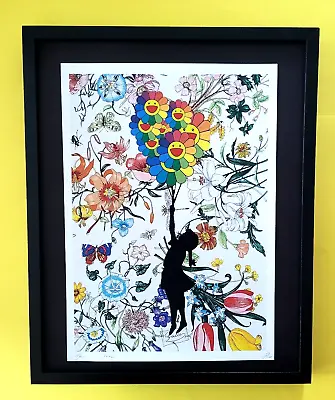 Death NYC Large Framed 16x20in Certified COA Graffiti Banksy Murakami Flowers 2 • $250