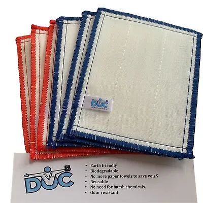 Lot Of 6 DOC Anti Bacterial Fiber Reusable Cleaning Cloths Rags 6 X7  FREE SHIP • $15.95