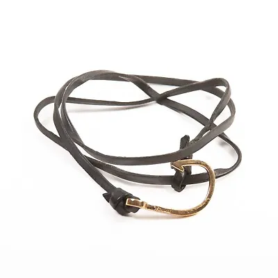 Miansai Black Leather Hook Bracelet 14704 • $36.41