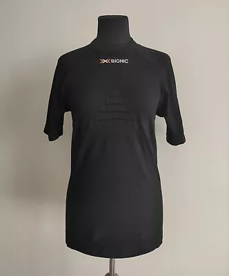 X-Bionic Womens Black Thermo Base Layer Short Sleeve Top T-shirt Size L- XL • £22.19