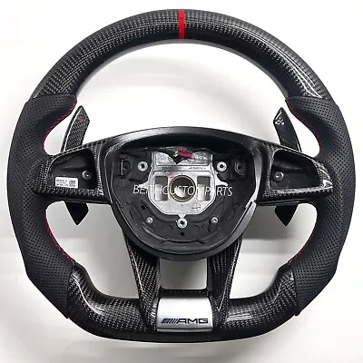 Carbon Fiber Steering Wheel -Mercedes AMG GT GLA GLE GLS A45 C63 S63 W205 • $1250