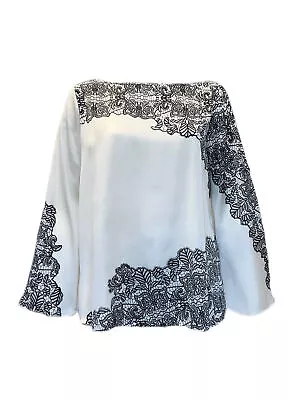 Marina Rinaldi Women's Ivory Beat Printed Blouse NWT • $146.25