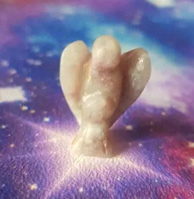 £4.99 • Buy 💜 Lepidolite Carved Pocket Guardian Angel 25mm Natural Crystal Gemstone 