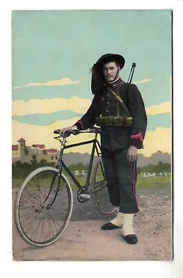 Al1930 - Military - Italian Soldier On Bike Bicycle Regiment • $13