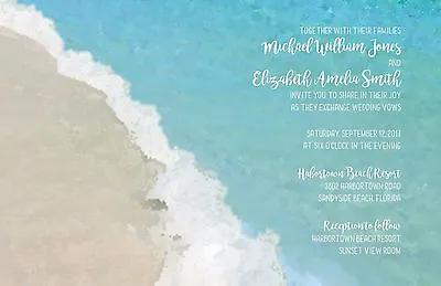 £74.34 • Buy Wedding Invitations Beach Watercolor Rustic 50 Invitations & RSVP Cards