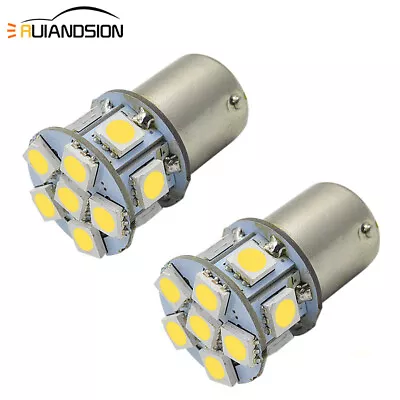 2pcs BA15D 5050 12 LED Car Boat Warm White Indicator Turn Signal Light Bulb 12V • $5.78