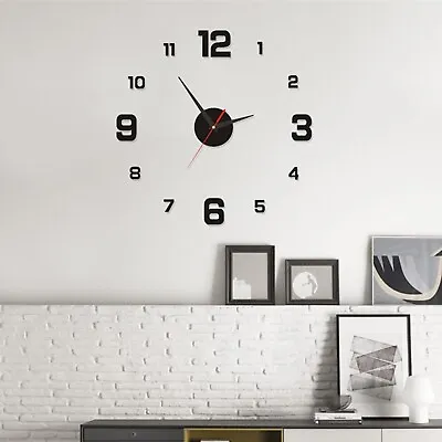 $13.99 • Buy 3D Wall Clock Acrylic Modern DIY Clock Mirror Surface Sticker Home Office Decor