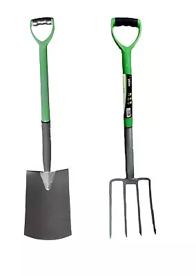 Heavy Duty Carbon Steel Garden Fork And Spade Set Edging Gardening Tool Set UK • £17.88