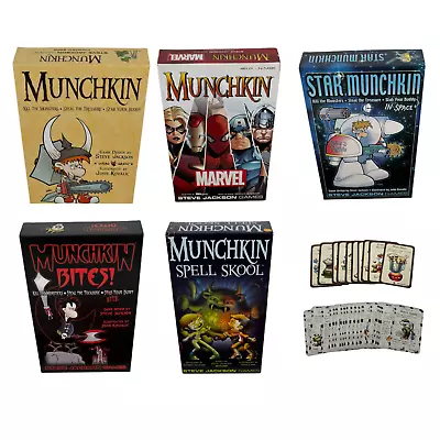 Lot Of Munchkin Adventure Card Games Base Marvel Star Spell Skool Bites Puppies • $80