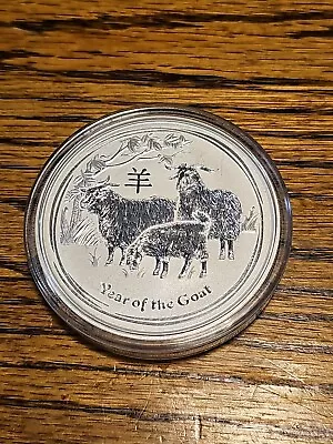 2015 Australian Lunar Series II Year Of The Goat 5 Oz 9999 Silver BU • $175