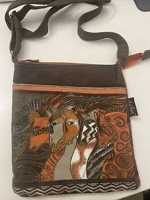 LAUREL BURCH Crossbody Bag Moroccan Mares Canvas Purse Tote  Horses Cc5 • $12.99