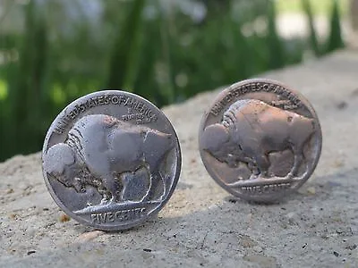 Buffalo Nickel Cufflinks -- Coin Indian Head Bison Money American Jewelry • $14