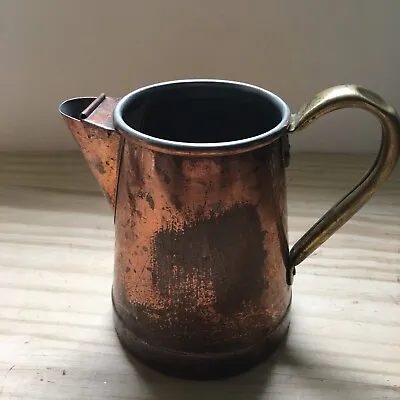 Vintage 1950s 6  ODTC Copper Watering Can Pot Pitcher Brass Handle Portugal Made • $39.99