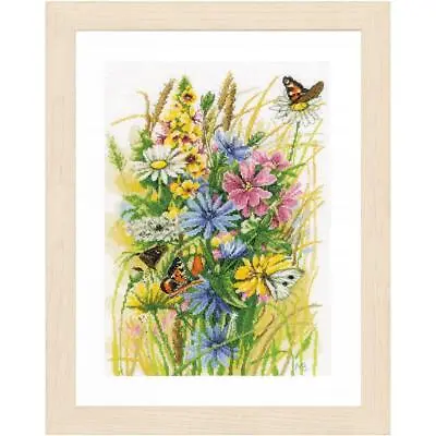 Lanarte Counted Cross Stitch Kit  Wildflower Rest Stop Marjolein Bastin Aida  3 • $65.90