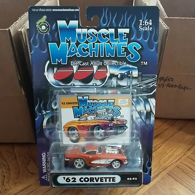 MUSCLE MACHINES '62 Corvette Copper W/White Insert On Blue Card1/64th MM050 • $21.99