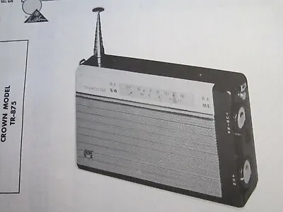 $6.50 • Buy Crown Tr-875 Transistor Radio Photofact