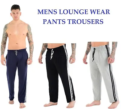 Mens Lounge Wear Pants Trousers Pyjamas Nightwear Bottoms Striped Pjs Joggers • £7.90