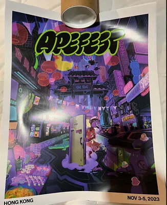 Bored Ape Yacht Club BAYC - ApeFest 2023 Poster - Hong Kong - In Hand • $89.95