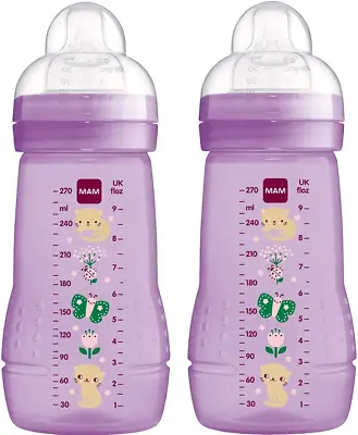 Easy Active Baby Bottle With  Fast Flow Teats Twin Pack Of Baby Bottles • £24.71