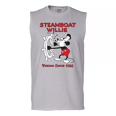 Steamboat Willie Vibing Since 1928 Muscle Shirt Retro Cartoon Mouse Icon Men's • $19.95