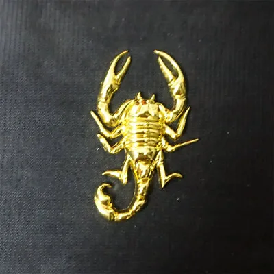 1x Right Golden Chrome Scorpion Metal Badge Decal Emblem Sticker 3D Vehicle Type • $9.98