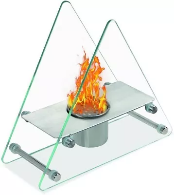 Wolfire Triangle Ventless Tabletop Bio Ethanol Fireplace Stainless Steel • $65