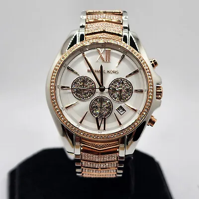 New Michael Kors Women's Watch Whitney Chronograph Two-tone Stainless S. Mk7225 • $154.99