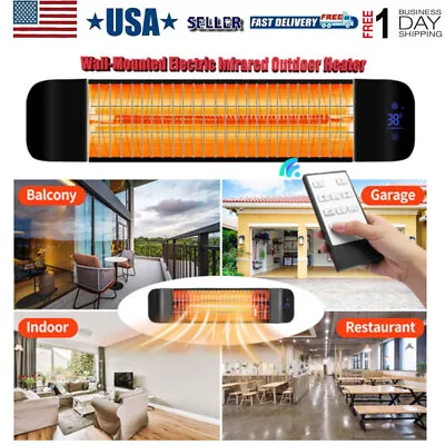 Infrared Wall Mounted Electric Outdoor/Indoor Space Heater Remote Control 1500W  • $80.55