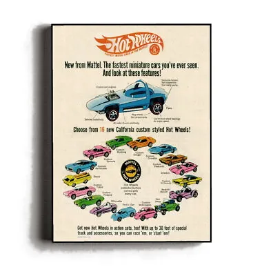 Framed 1968 Hot Wheels First Ever Set Vintage Comic Book Magazine Ad • $19.99
