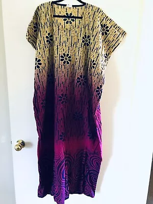 Womens Plus Size Caftan  Multicolour Cotton • $18