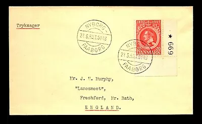 Denmark 1950 20 Ore Plate Single Cover To England - L32360 • $4.99