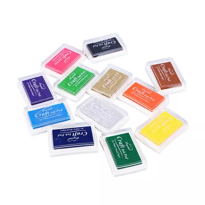 12pcs Multi-colored Ink Pads For Rubber Stamps & Scrapbooking-KB • $15.19