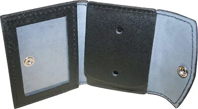 $12.99 • Buy Black Leather ID Holder & Badge Case Law Enforcement Shield