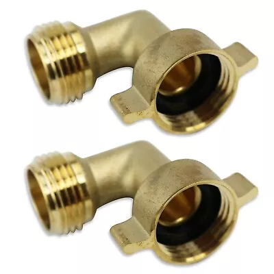 2 PACK Leisure Coachworks 90 Degree Hose Elbow RV Water Fitting Solid Brass 3/4  • $10.99