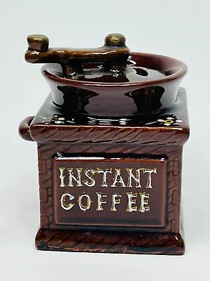 Vintage Ceramic Instant Coffee Churn Canister 4 Tall By 3  Wide • $14